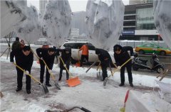 集团公司领导上街除雪除冰